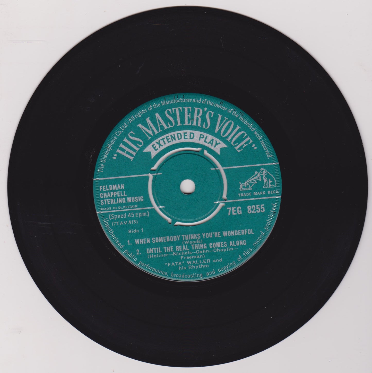 "Fats" Waller And His Rhythm – Unforgettable Fats (HMV 1957) 7" vinyl P/S EP VG/VG