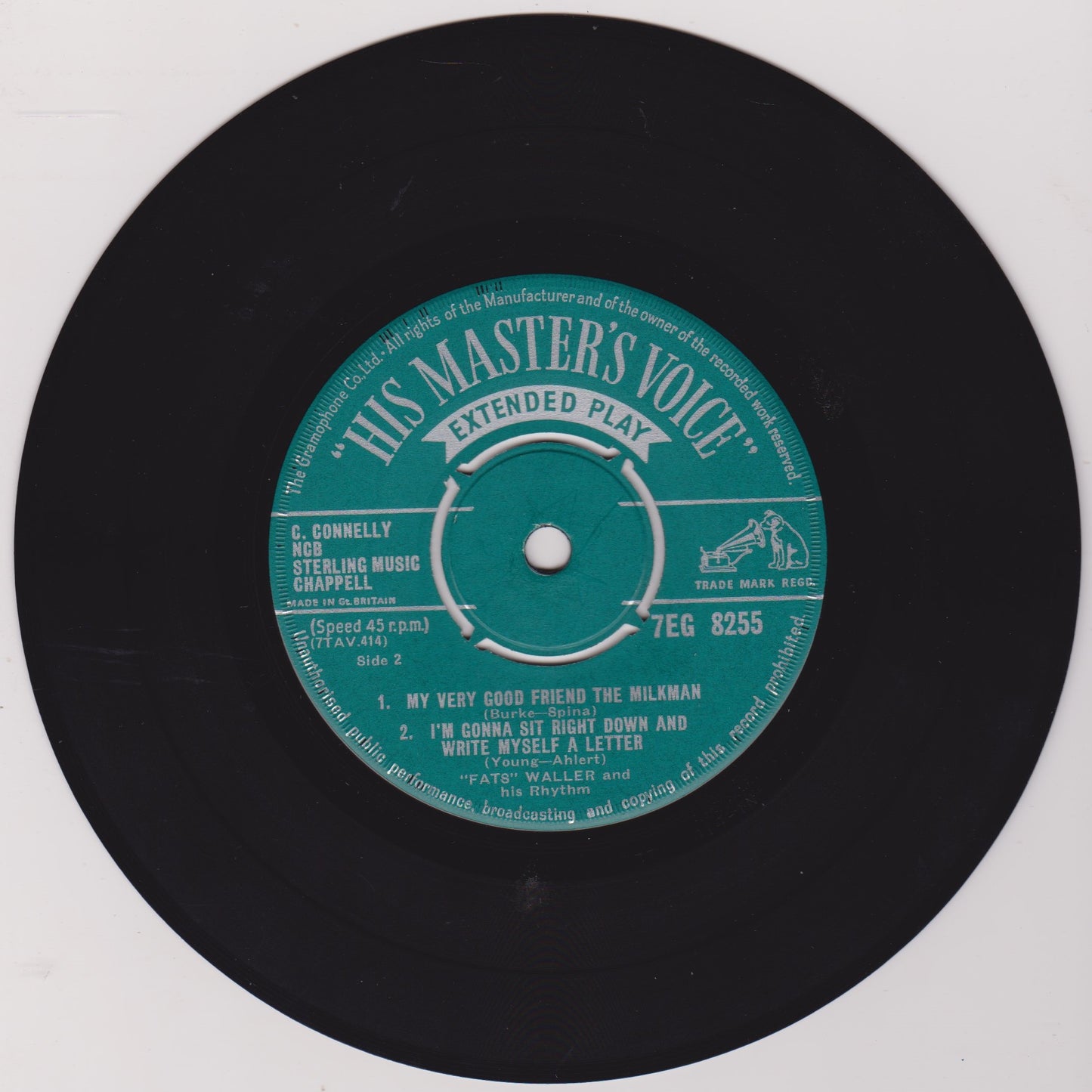 "Fats" Waller And His Rhythm – Unforgettable Fats (HMV 1957) 7" vinyl P/S EP VG/VG