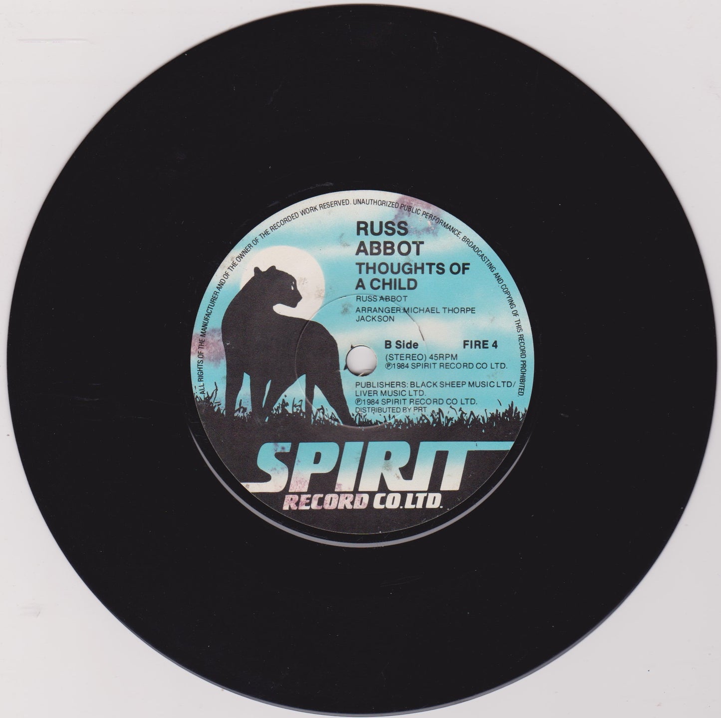 Russ Abbot – Atmosphere (Spirit 1984) 7" vinyl single VG/-