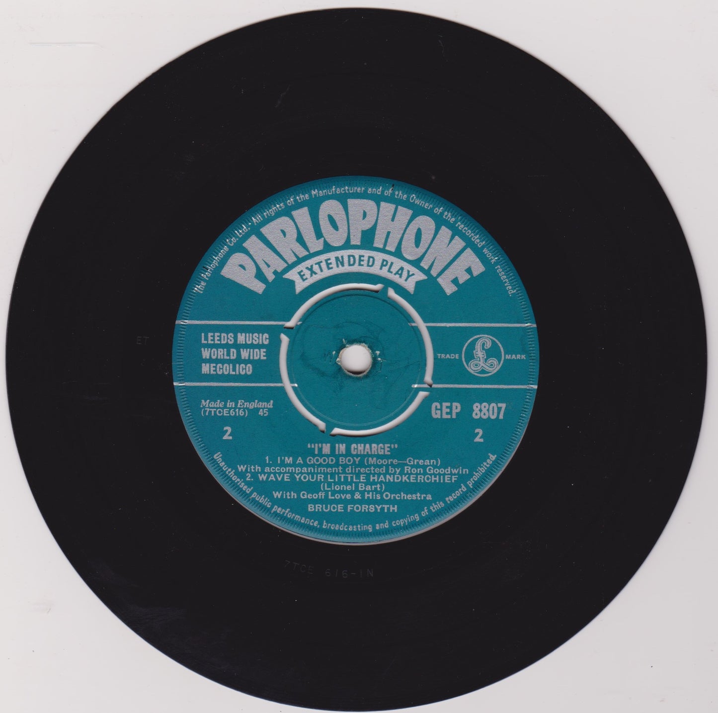 Bruce Forsyth – I'm In Charge (Parlophone 1960) 7" vinyl P/S EP VG/VG