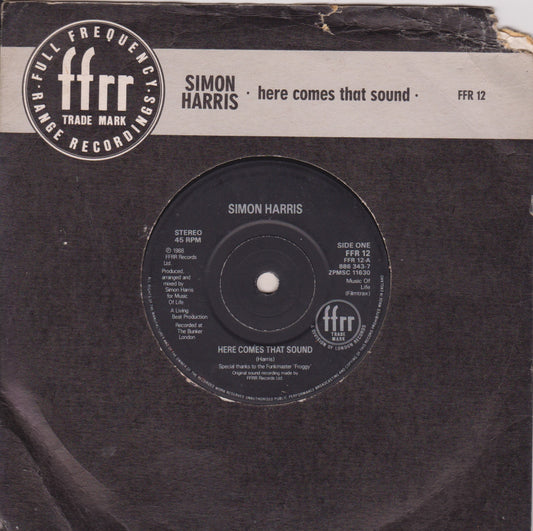 Simon Harris – Here Comes That Sound (FFRR 1988) 7" vinyl single VG/G