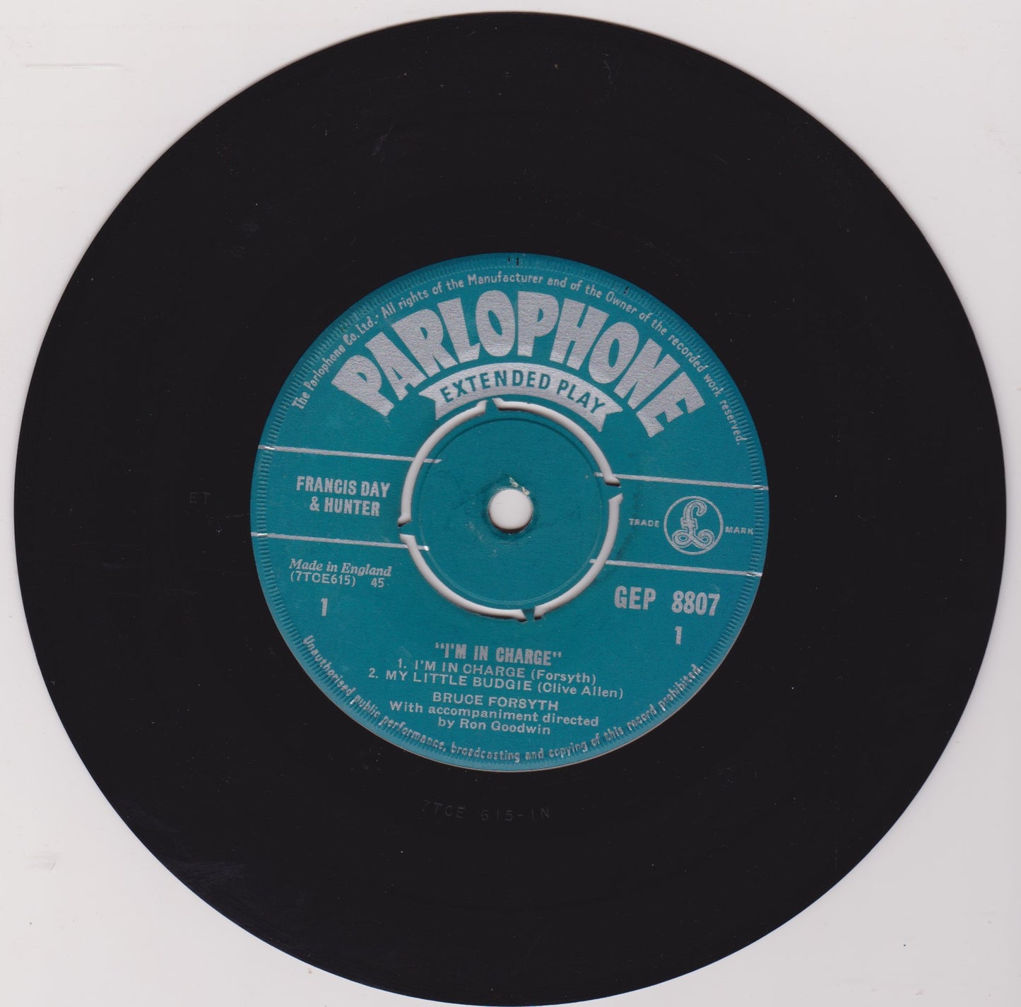 Bruce Forsyth – I'm In Charge (Parlophone 1960) 7" vinyl P/S EP VG/VG