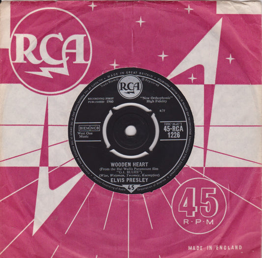 Elvis Presley - Wooden Heart (RCA 1961) 7" vinyl single VG/VG