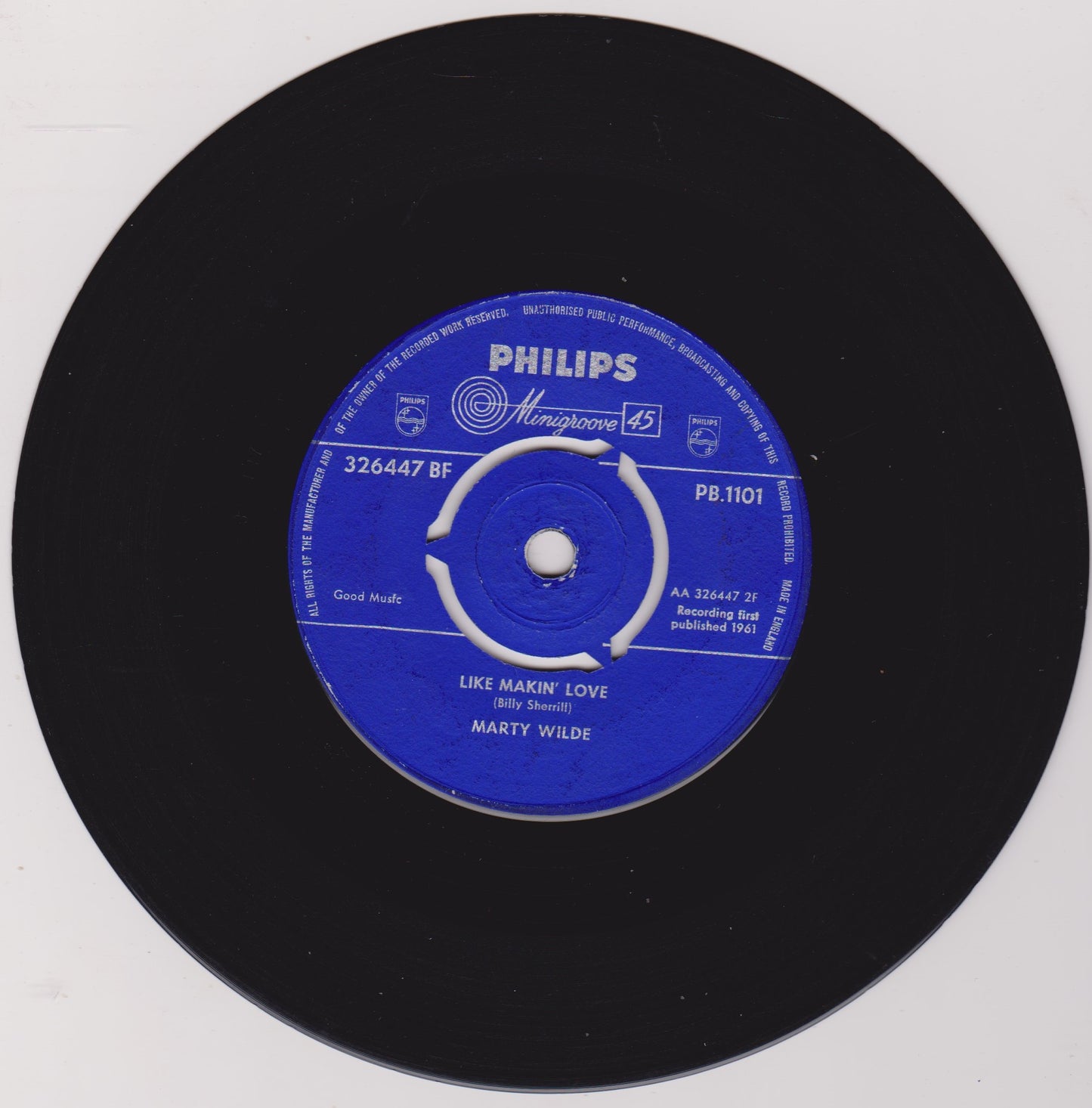 Marty Wilde - Rubber Ball (Philips 1961) 7" vinyl single VG/G