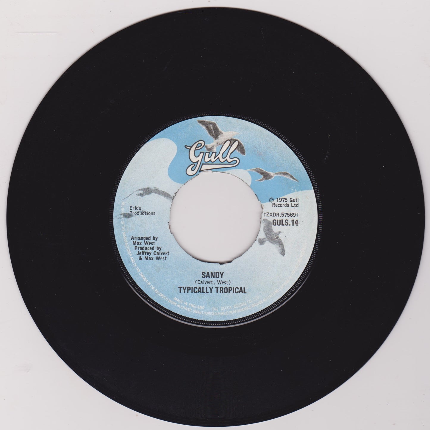 Typically Tropical ‎– Barbados (Gull 1975) 7" vinyl single VG/- jukebox