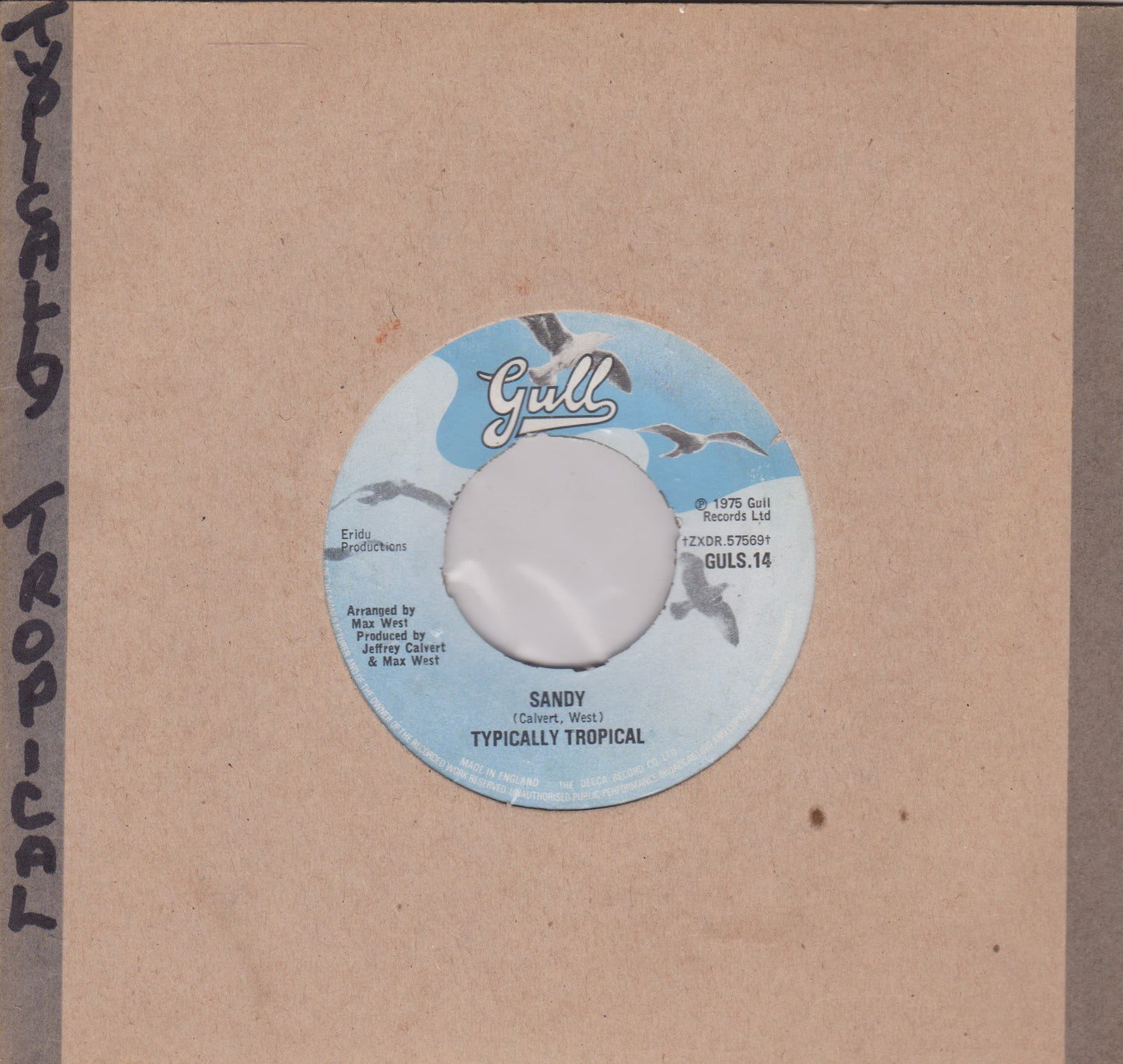 Typically Tropical ‎– Barbados (Gull 1975) 7" vinyl single VG/- jukebox