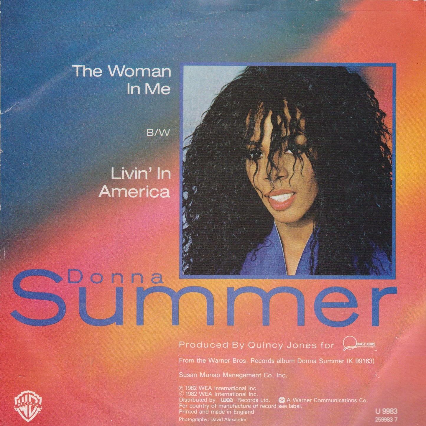 Donna Summer - The Woman In Me (1983) 7" vinyl P/S single VG/VG