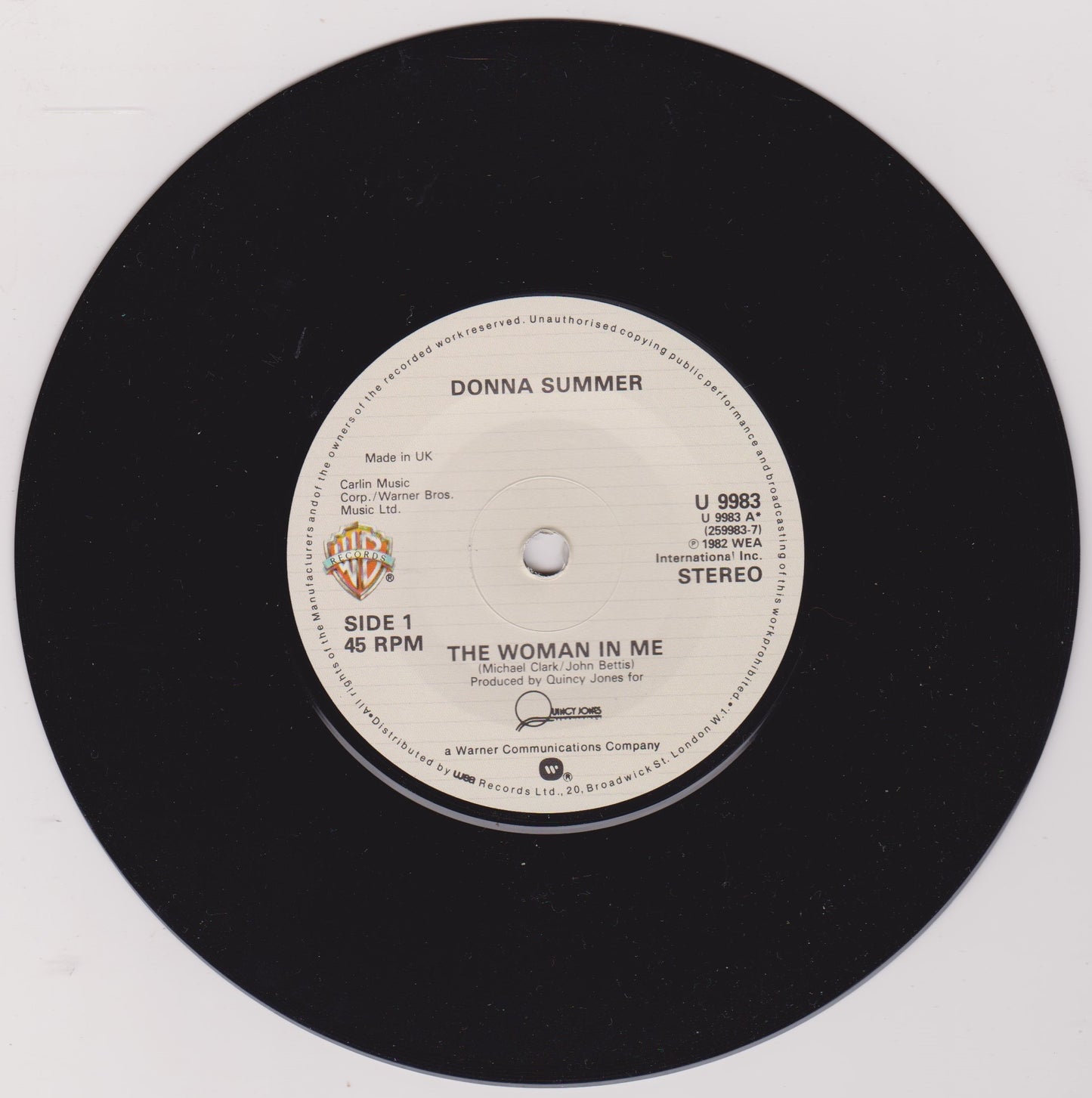 Donna Summer - The Woman In Me (1983) 7" vinyl P/S single VG/VG