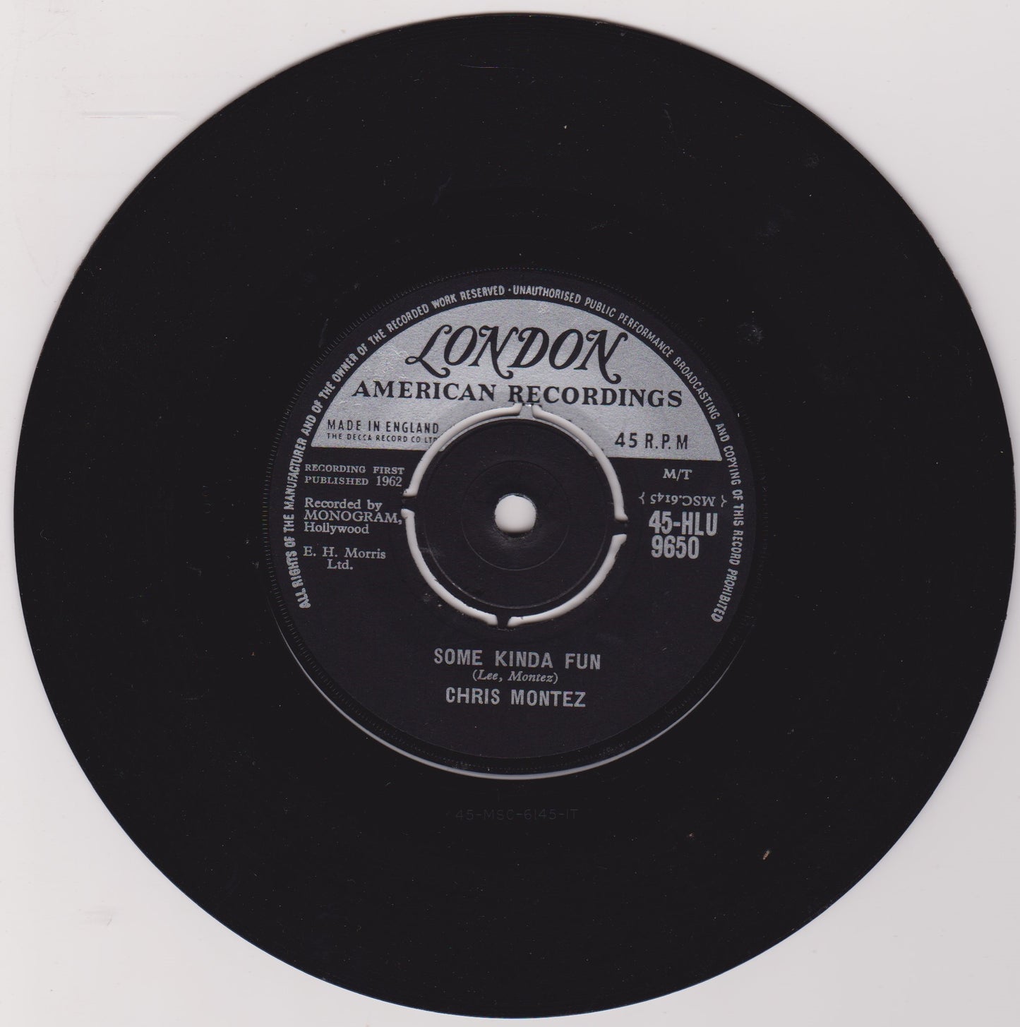 Chris Montez – Some Kinda Fun (London 1963) 7" vinyl single VG/-