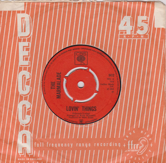 The Marmalade – Lovin' Things (CBS 1968) 7" vinyl single VG/-