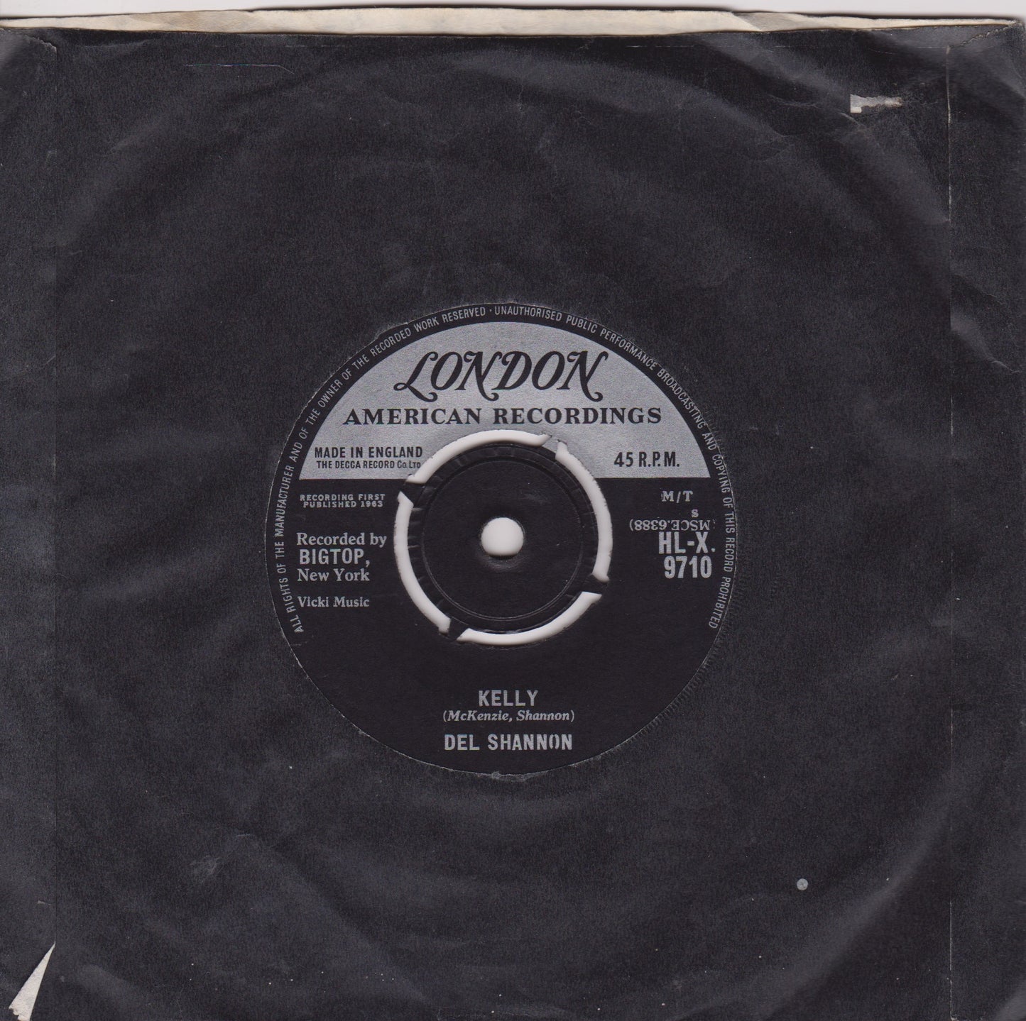 Del Shannon - Two Kinds Of Teardrops (London 1963) 7" vinyl single VG/-