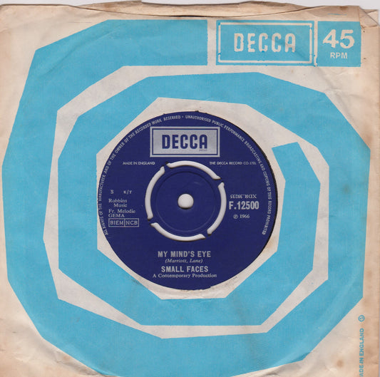 Small Faces – My Mind's Eye (Decca 1966) 7" vinyl single VG/VG