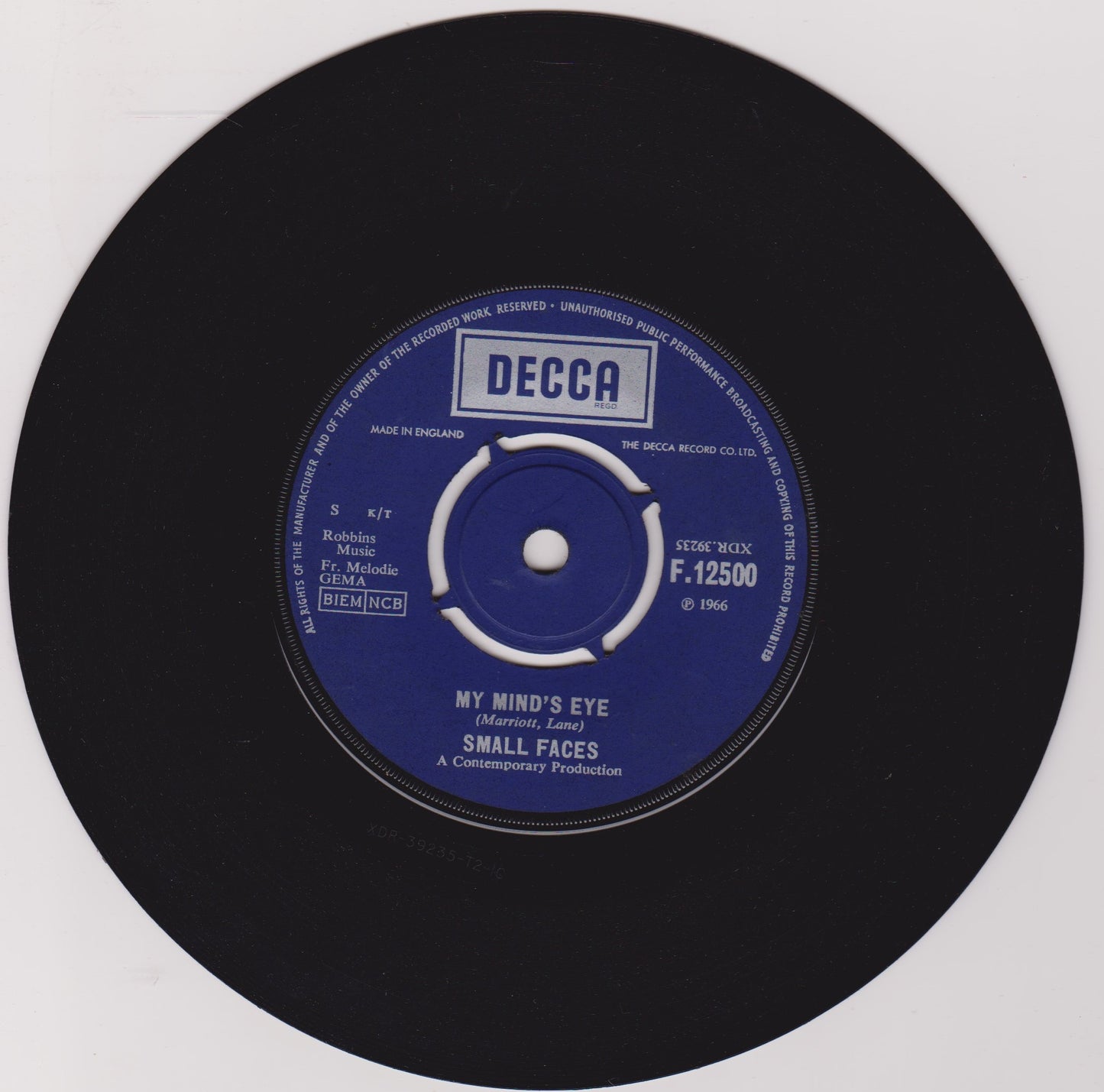 Small Faces – My Mind's Eye (Decca 1966) 7" vinyl single VG/VG