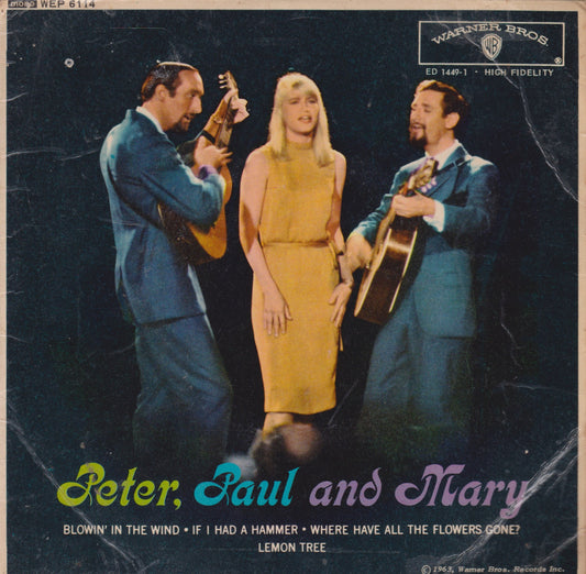 Peter Paul and Mary – Peter, Paul And Mary (Warner Bros 1963) 7” vinyl P/S EP VG/VG