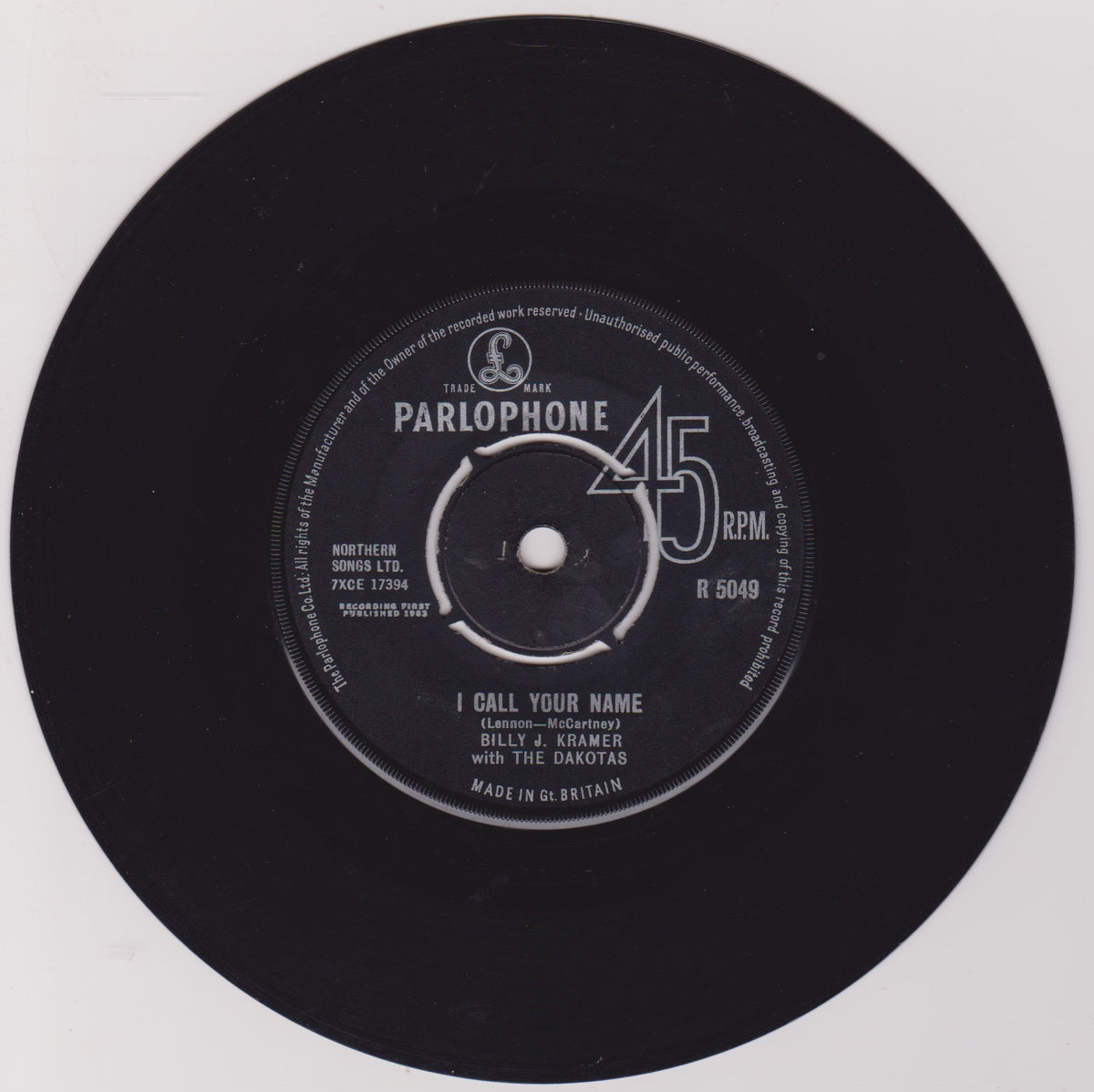Billy J. Kramer With The Dakotas – Bad To Me (Parlophone 1963) 7" vinyl single G+/-