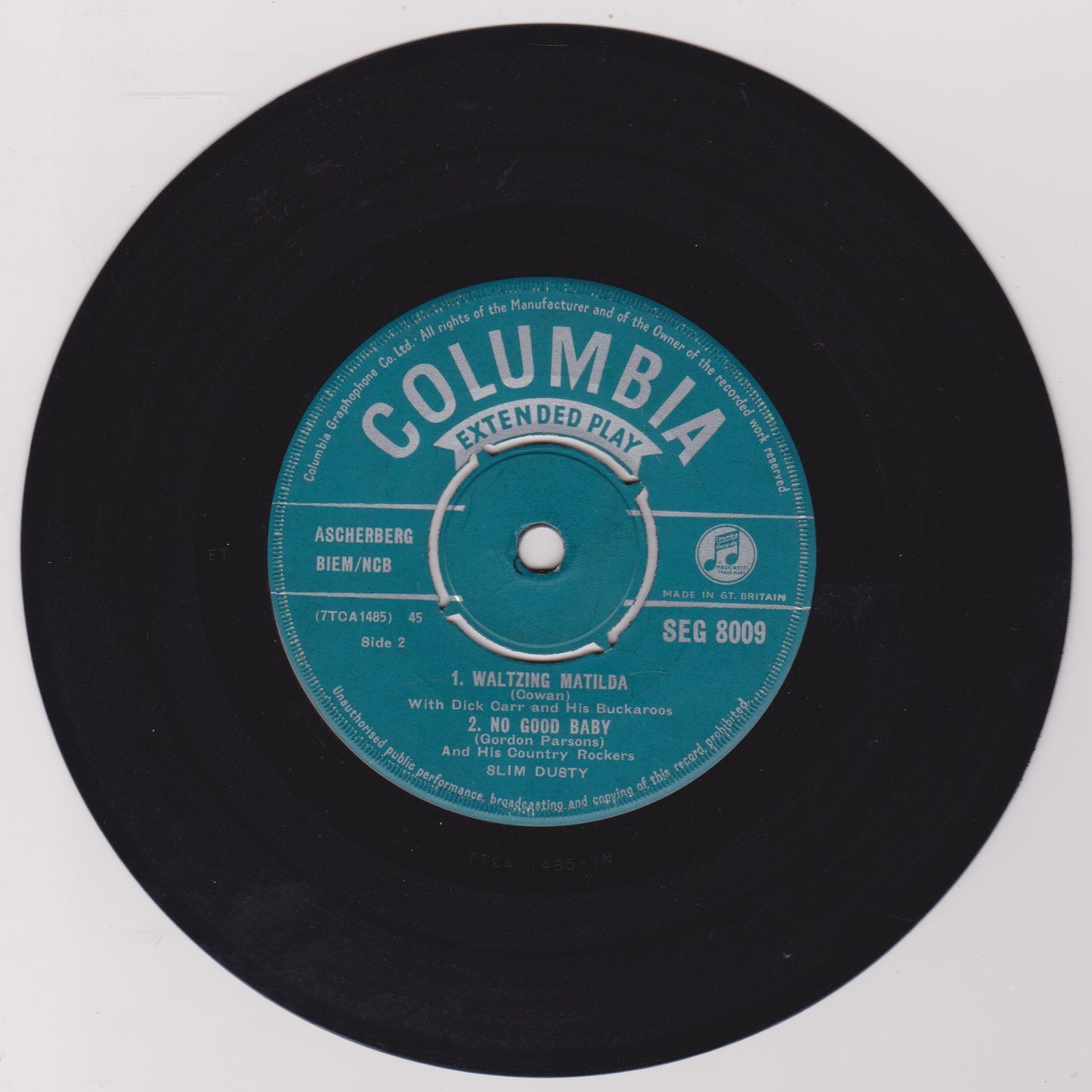 Slim Dusty And His Country Rockers ‎– The Pub Rock (Columbia 1960) 7" vinyl P/S EP VG/G+ mono