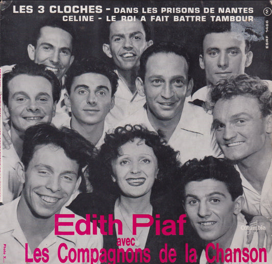 Edith Piaf Avec Les Compagnons De La Chanson ‎– Les 3 Cloches (Columbia 1964) 7" vinyl P/S EP VG/VG France