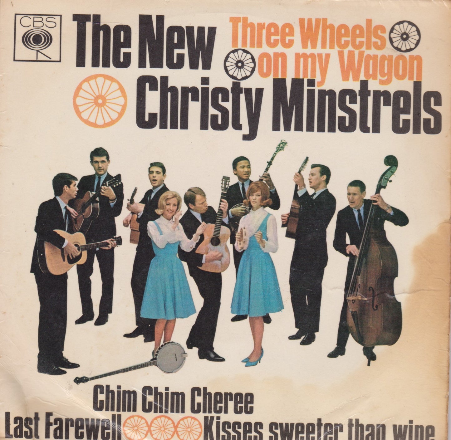 The New Christy Minstrels ‎– Three Wheels On My Wagon (CBS 1965) 7" vinyl P/S EP G+/G+