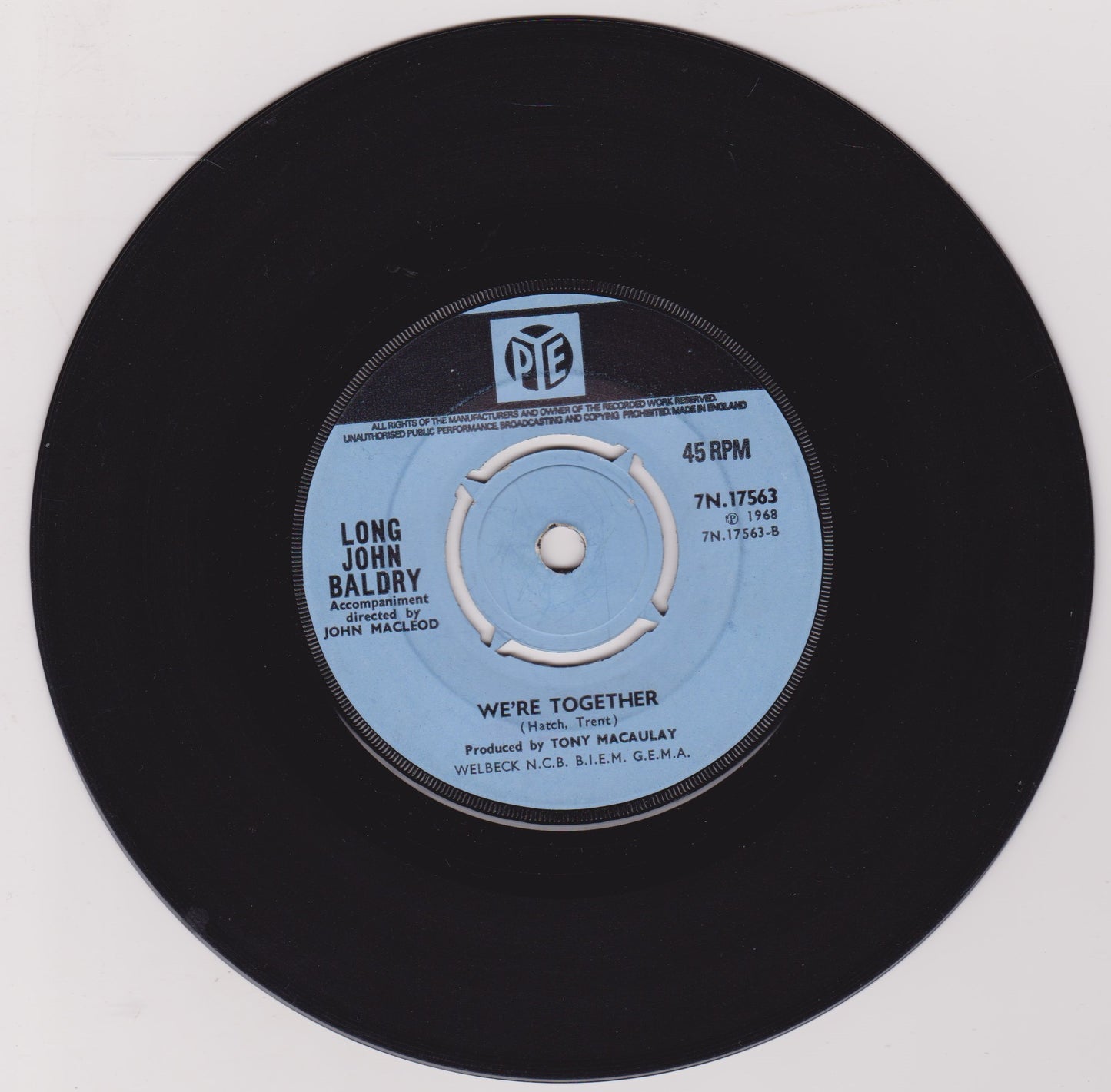 Long John Baldry ‎– Mexico (Pye 1968) 7" vinyl single VG/-