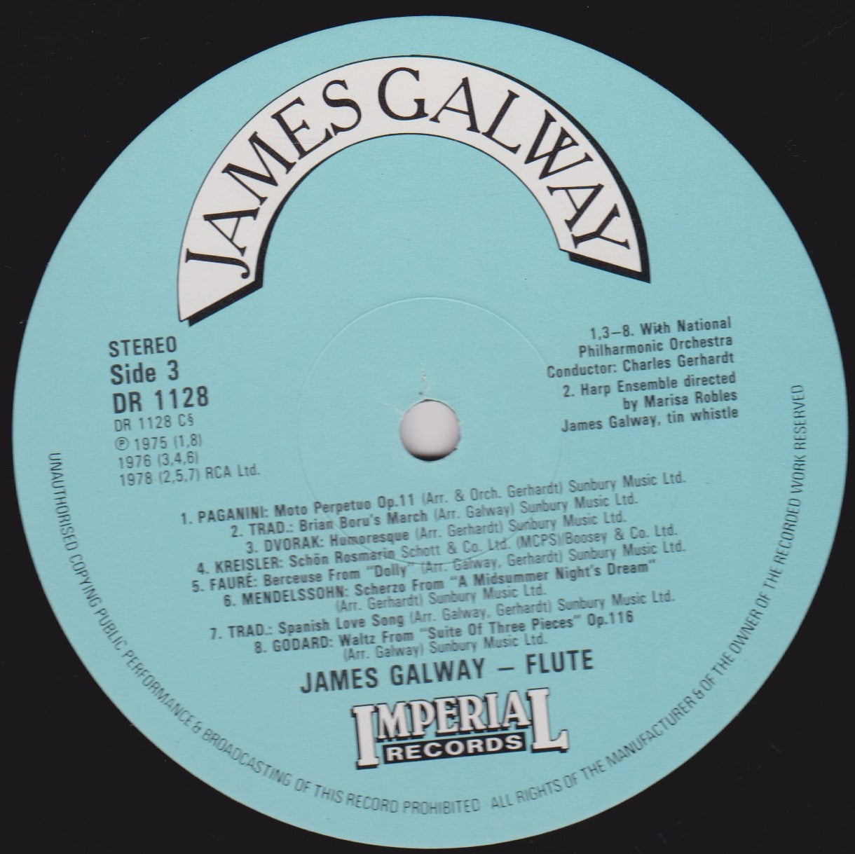 James Galway ‎– James Galway (Imperial 1981) 2x12" vinyl LP VG/VG