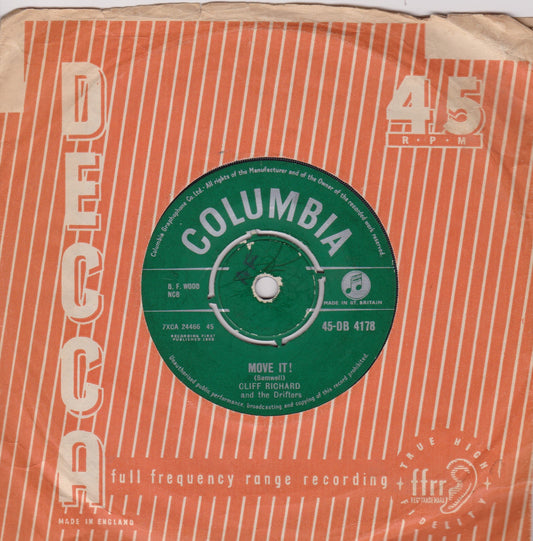 Cliff Richard And The Drifters ‎– Move It! (Columbia 1959) 7" vinyl single VG/-