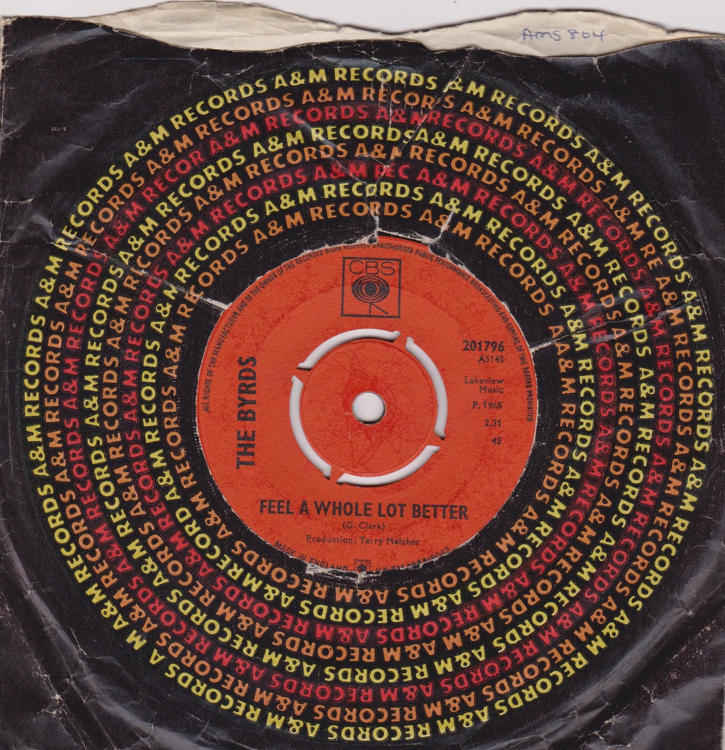 The Byrds ‎– All I Really Want To Do (CBS 1965) 7" vinyl single VG/-