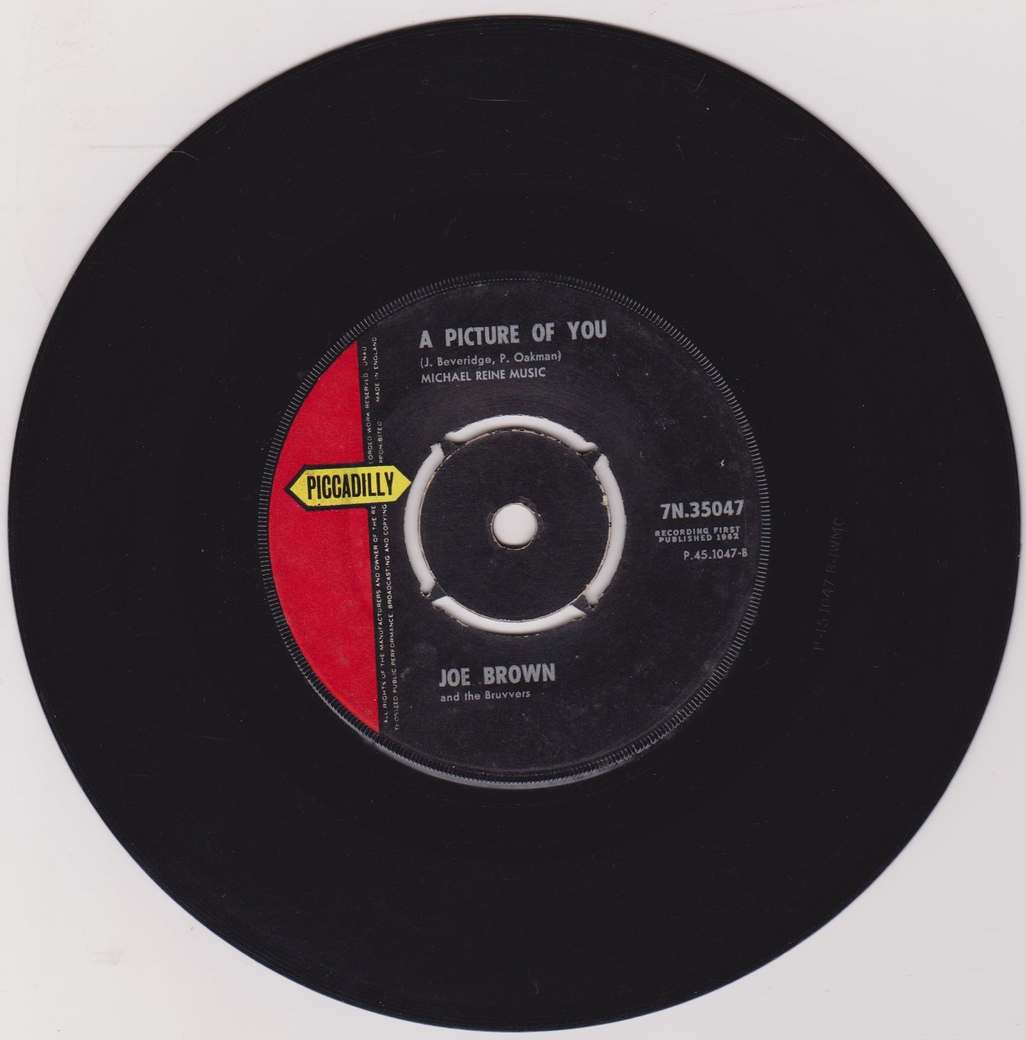 Joe Brown And The Bruvvers ‎– A Lay-About's Lament (Piccadilly 1962) 7" vinyl single VG/-