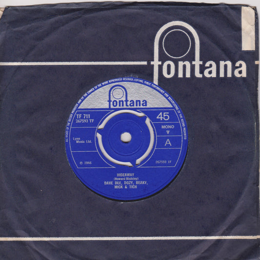 Dave Dee, Dozy, Beaky, Mick & Tich ‎– Hideaway (Fontana 1966) 7" vinyl single VG/VG