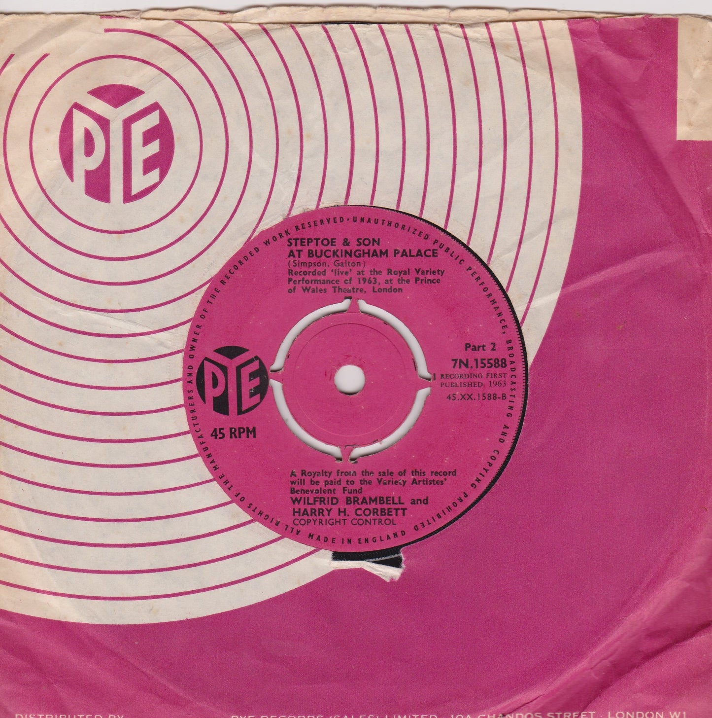 Wilfrid Brambell And Harry H. Corbett ‎– Steptoe & Son At Buckingham Palace 7" vinyl single VG/VG