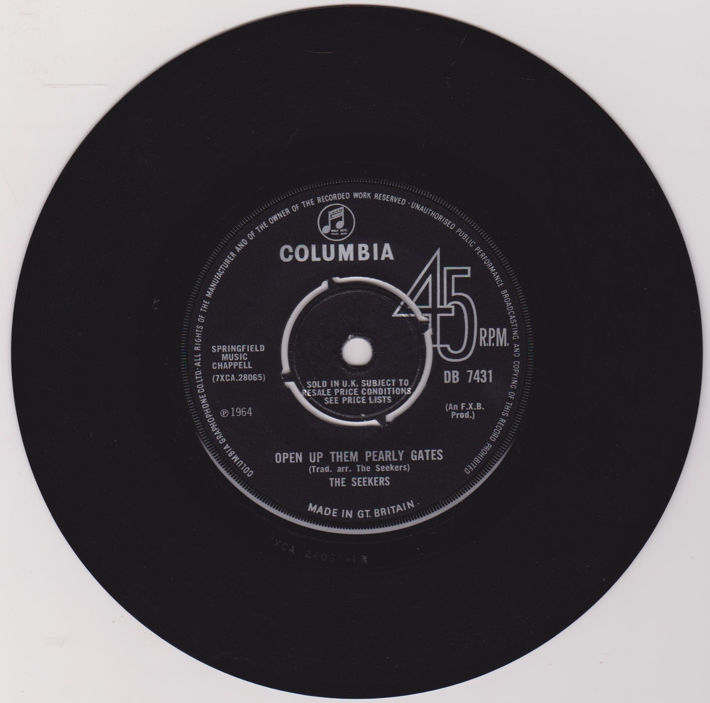 The Seekers – I'll Never Find Another You (Columbia 1964) 7” vinyl single VG/VG