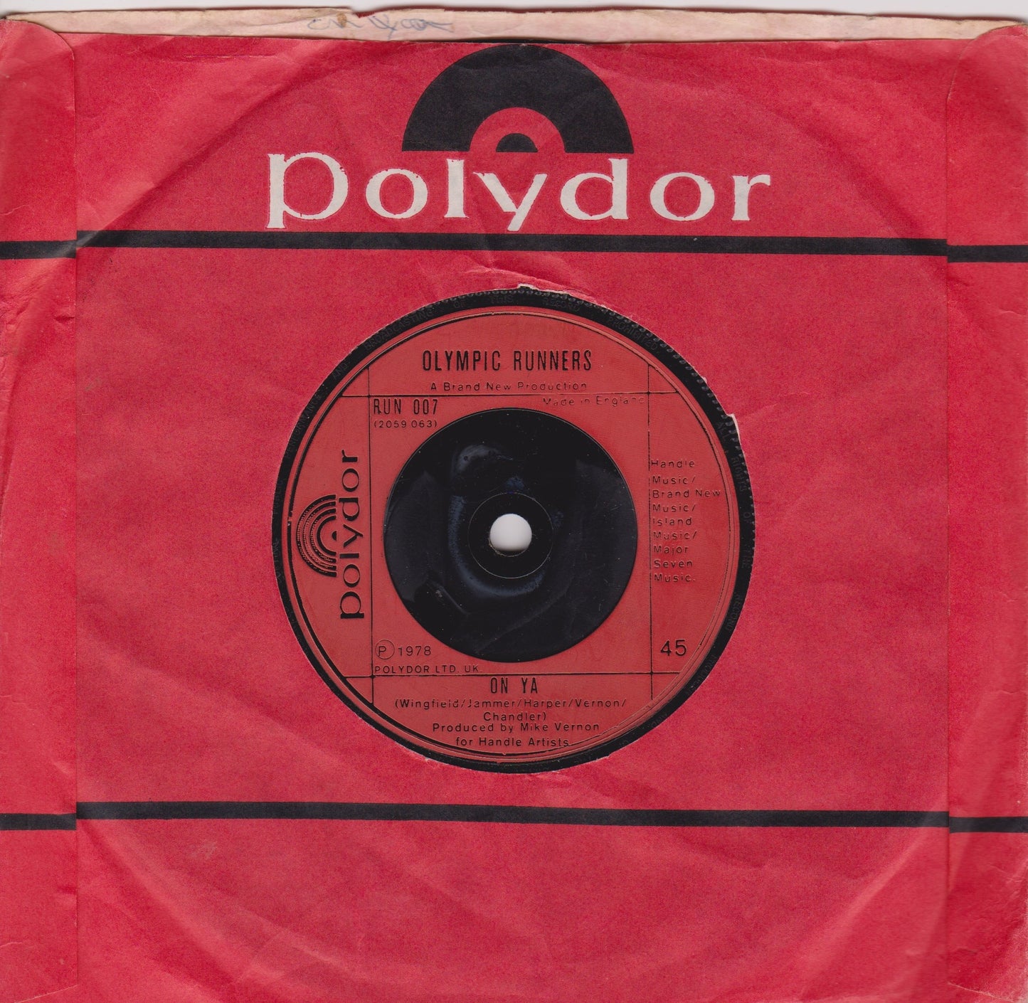 Olympic Runners ‎– Get It While You Can (Polydor 1978) 7" VG/VG