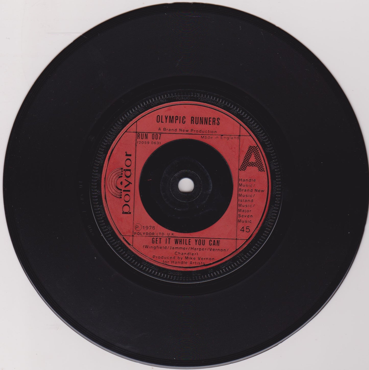 Olympic Runners ‎– Get It While You Can (Polydor 1978) 7" VG/VG