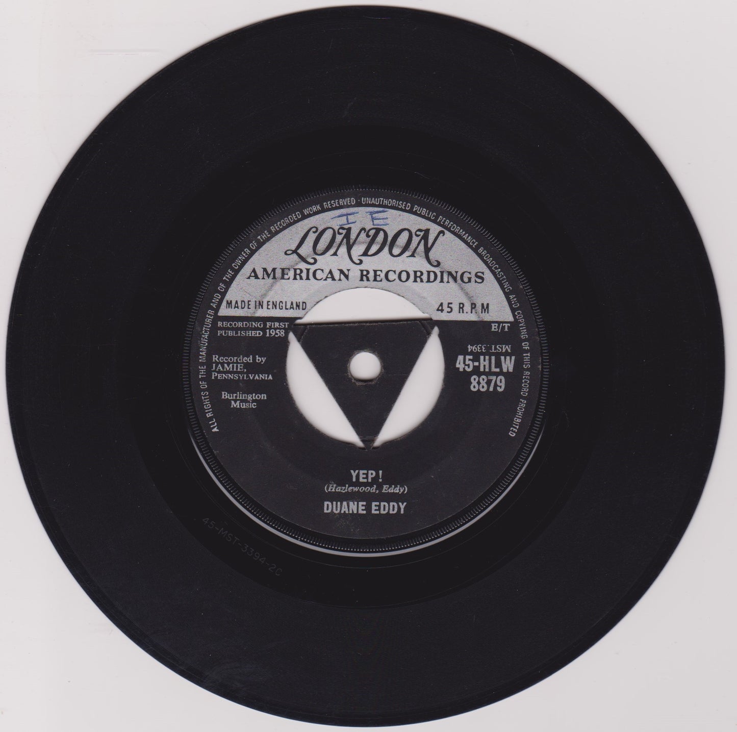 Duane Eddy - Peter Gunn (London, 1959) 7" vinyl single VG/-