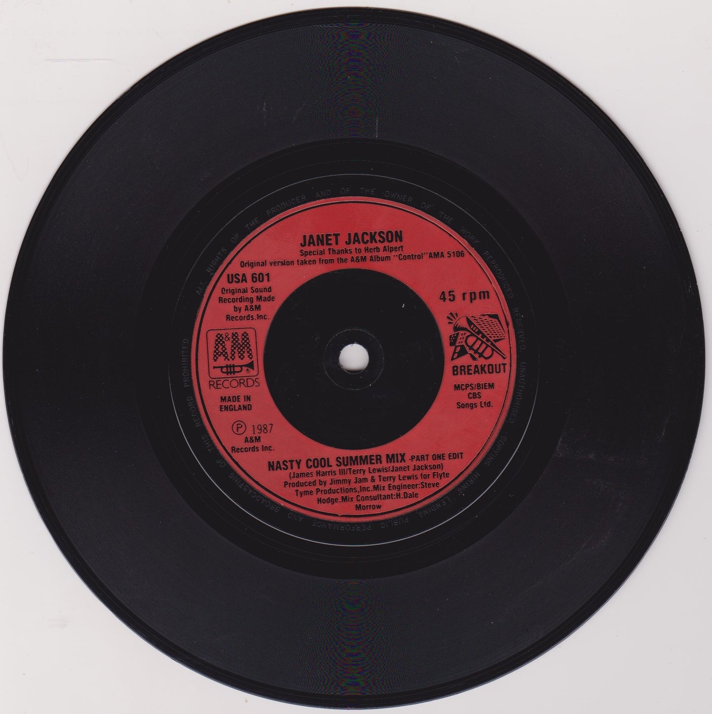 Janet Jackson ‎– Let's Wait Awhile (A&M 1987) 7" vinyl single G+/-