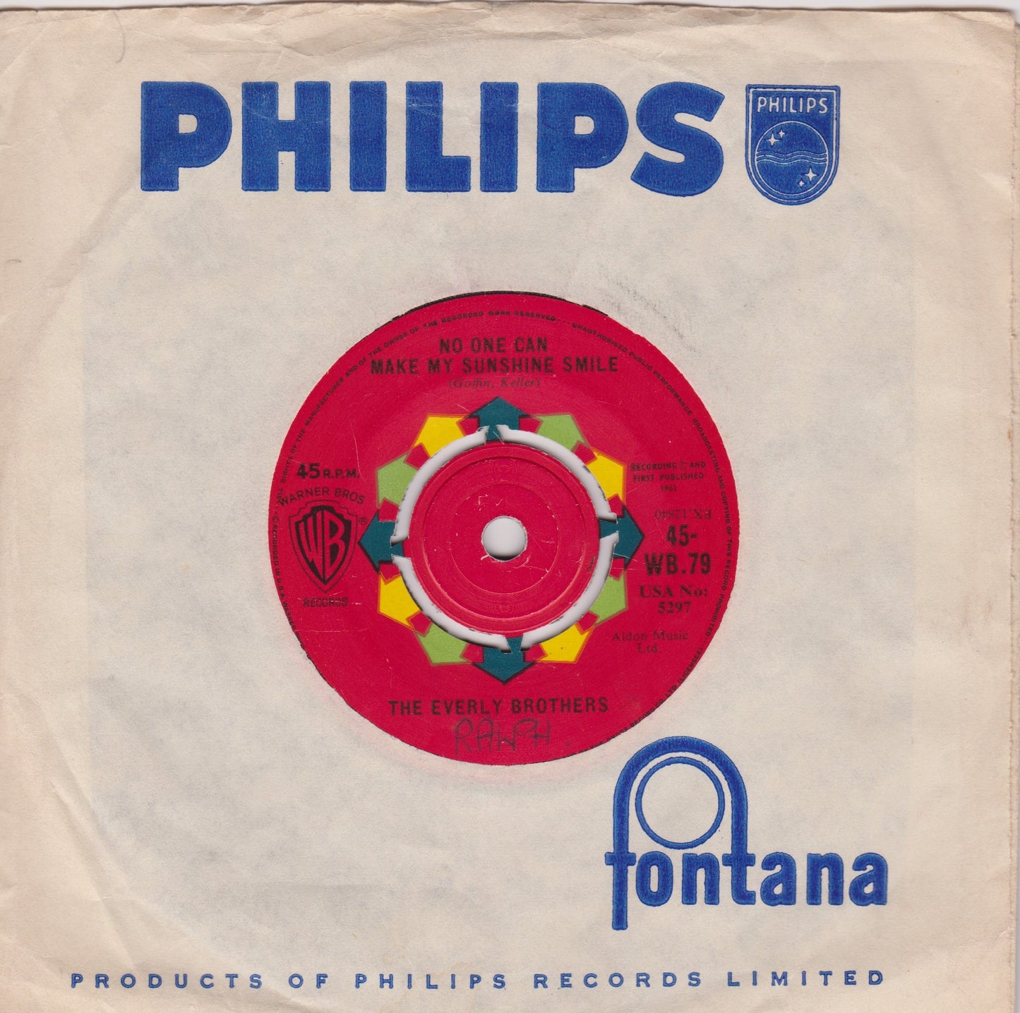 Everly Brothers - Don't Ask Me To Be Friends (WB 1962) 7" vinyl single VG/-