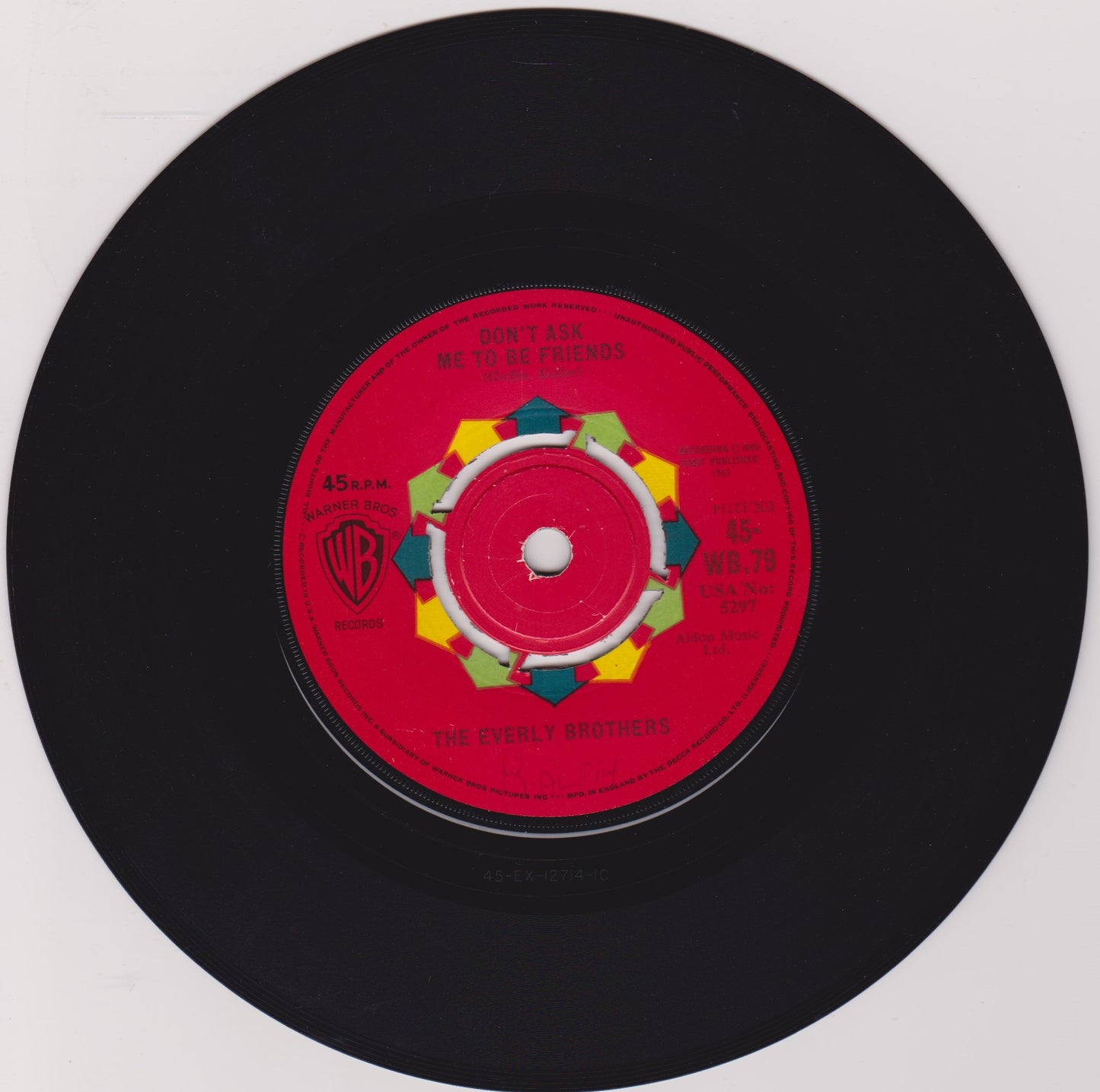 Everly Brothers - Don't Ask Me To Be Friends (WB 1962) 7" vinyl single VG/-