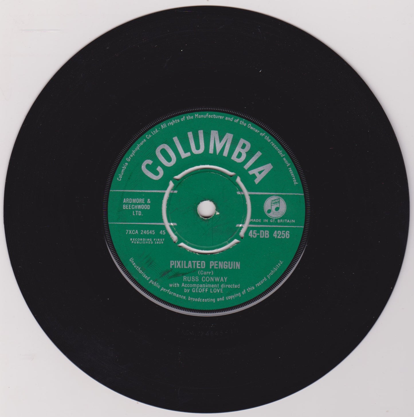 Russ Conway – Side Saddle (Columbia, 1959) 7" vinyl VG/-