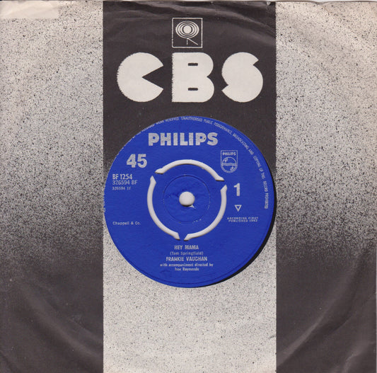 Frankie Vaughan ‎– Hey Mama (Philips 1963) 7" vinyl single VG/-