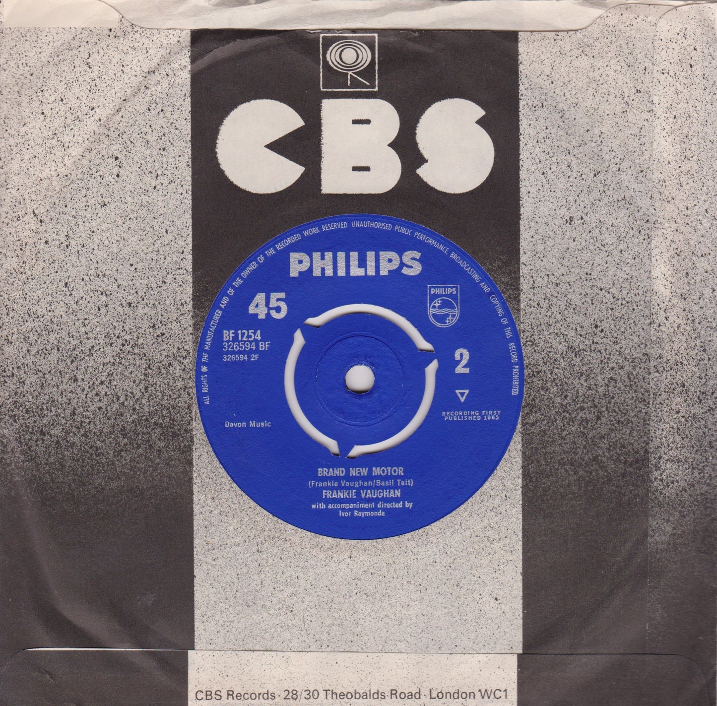 Frankie Vaughan ‎– Hey Mama (Philips 1963) 7" vinyl single VG/-