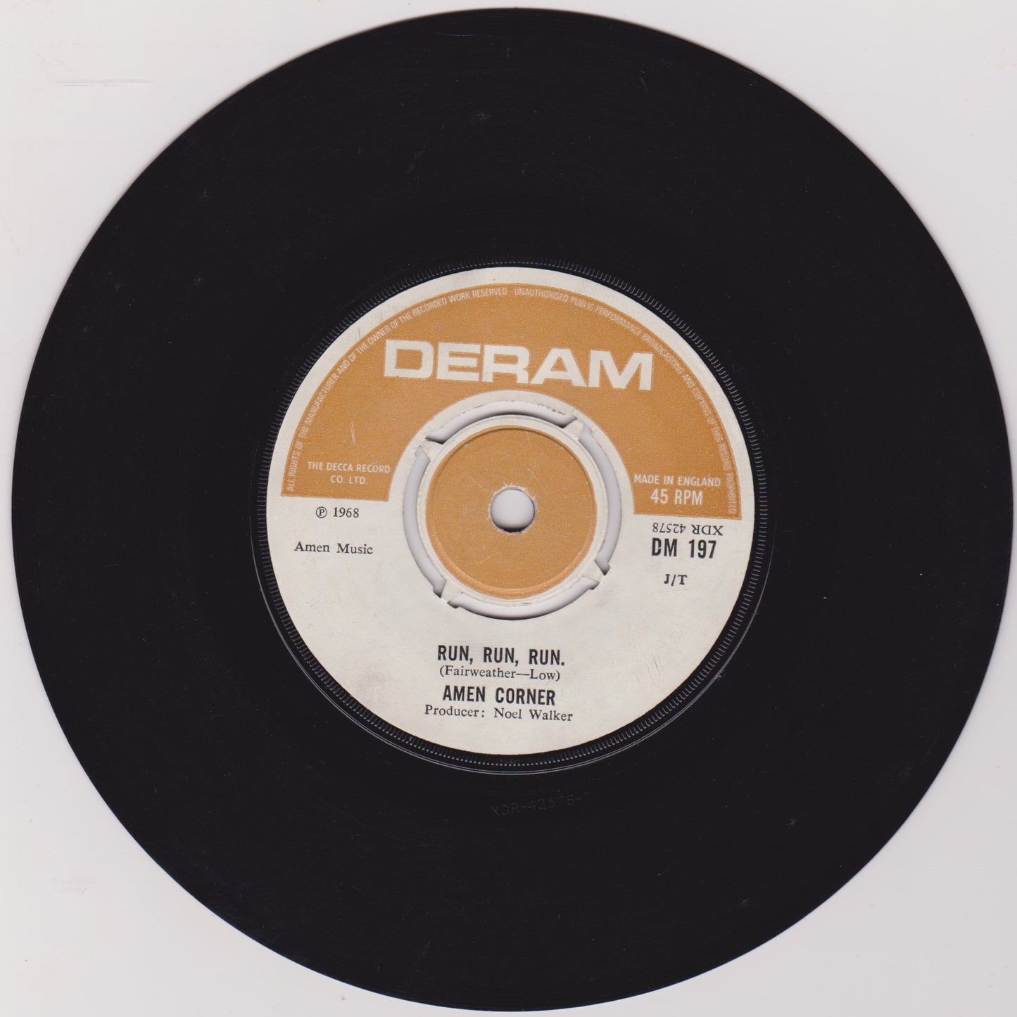 The Amen Corner ‎– High In The Sky (Deram 1968) 7" vinyl single VG/-