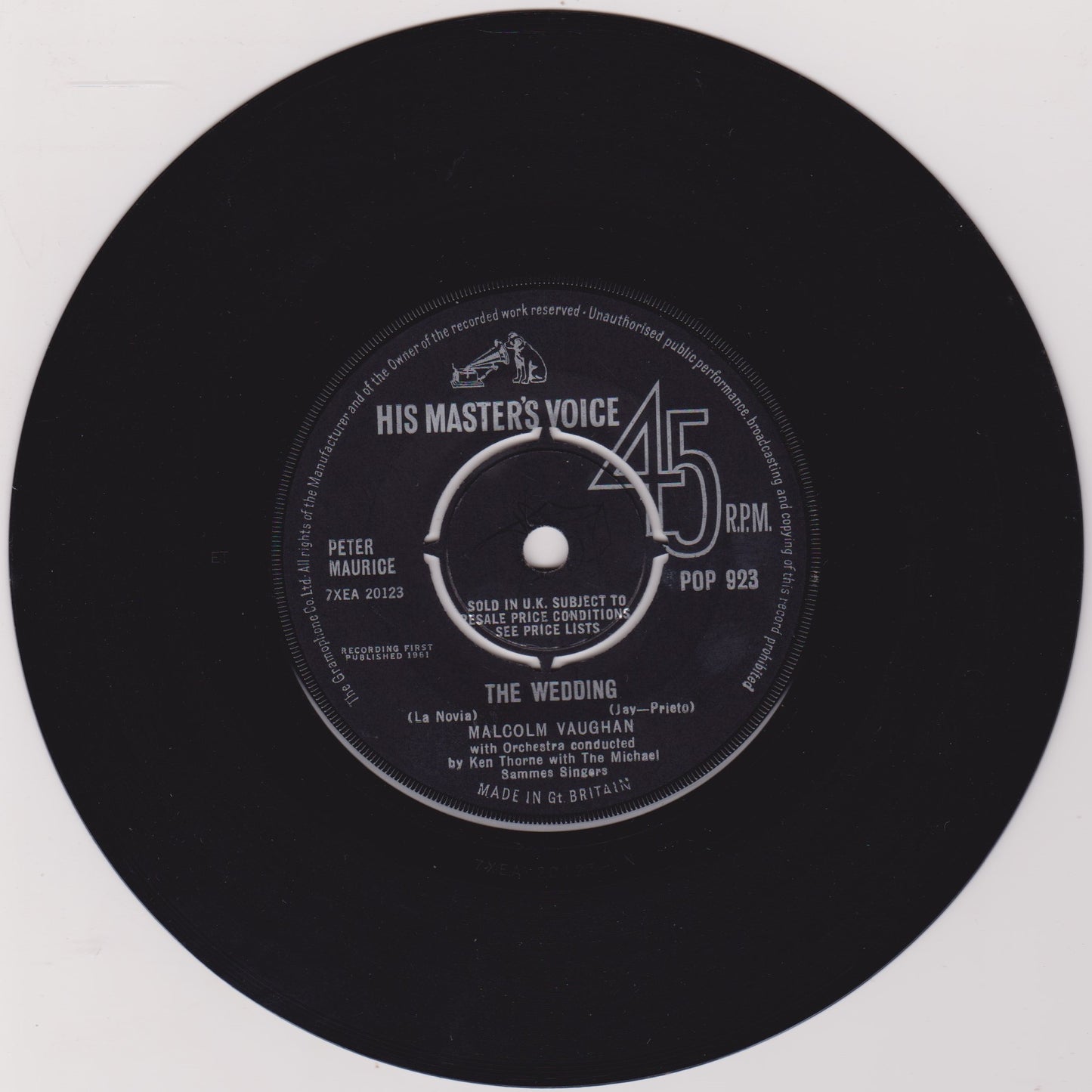 Malcolm Vaughan ‎– The Wedding (HMV) 7" vinyl single VG/VG repress