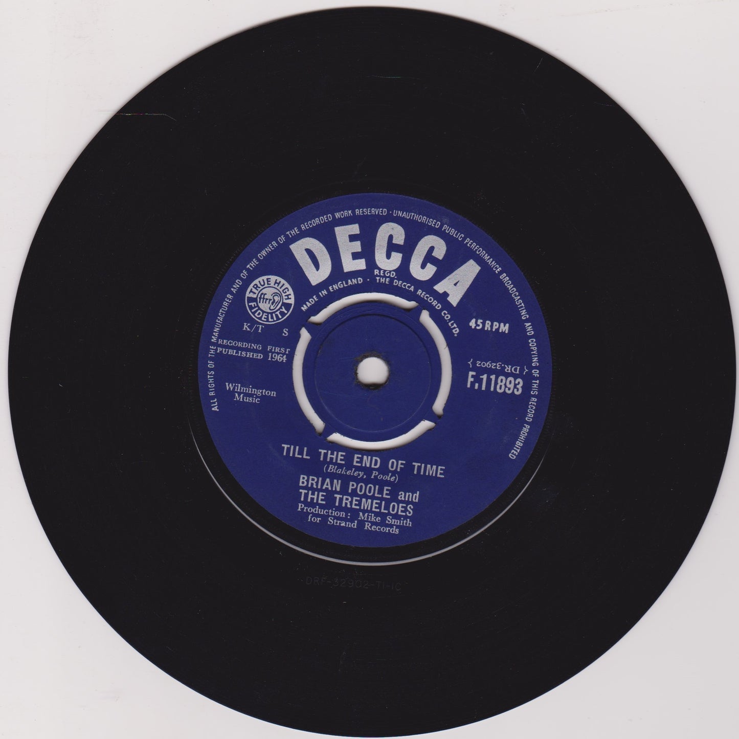 Brian Poole & The Tremeloes – Someone, Someone (Decca 1964) 7" vinyl single VG/-