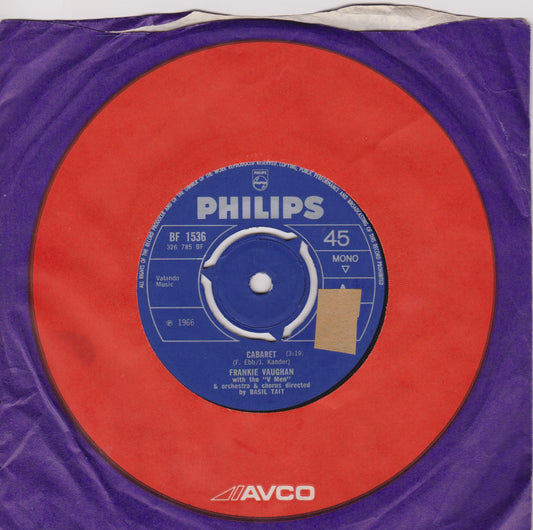 Frankie Vaughan ‎– Cabaret (Philips 1966) 7" vinyl single VG/-