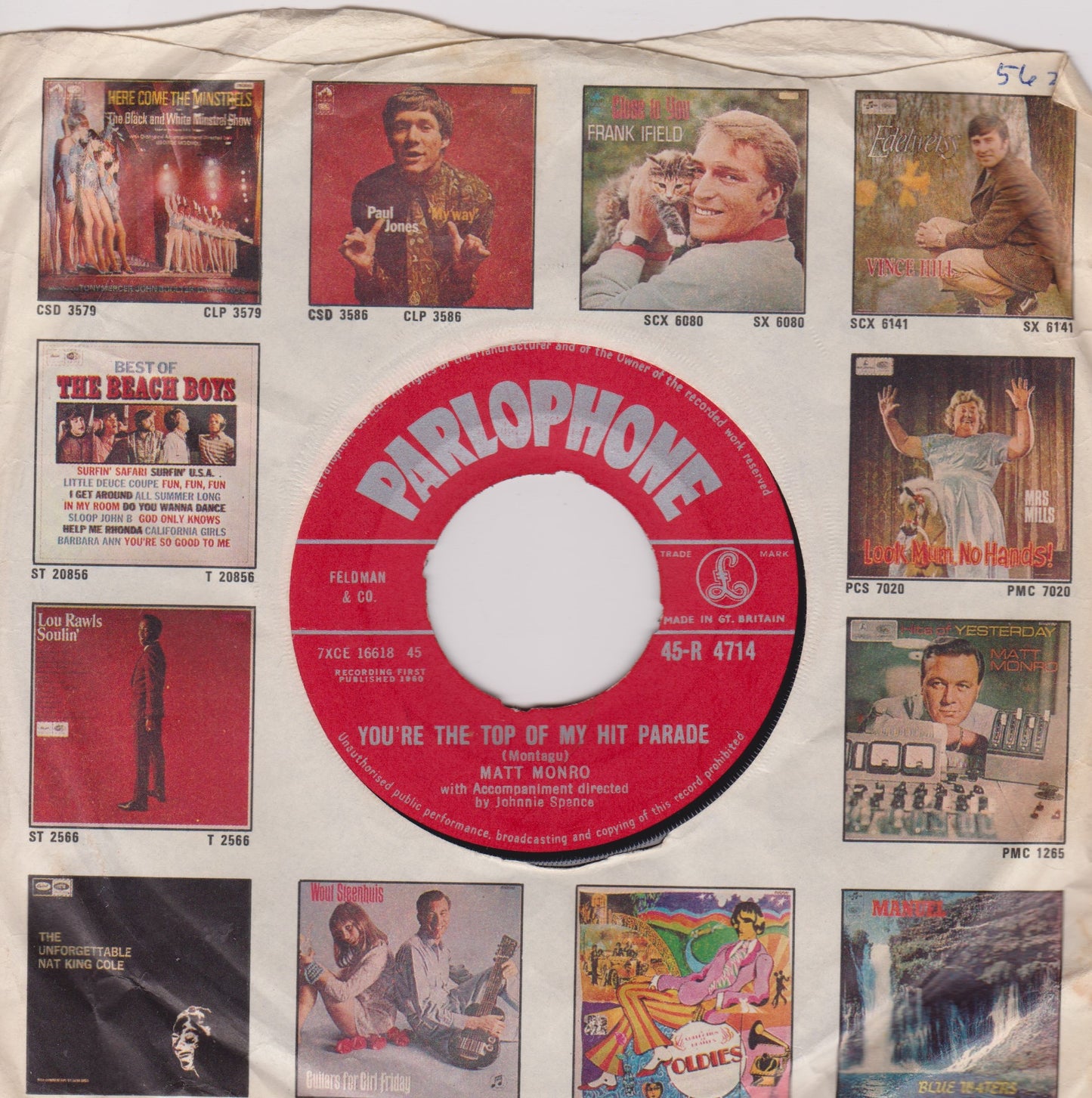 Matt Monro – Portrait Of My Love (Parlophone 1960) 7" vinyl single VG/- jukebox