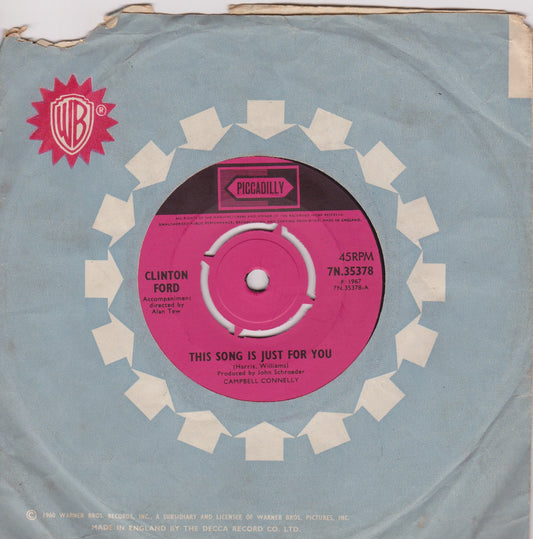 Clinton Ford ‎– This Song Is Just For You (Piccadilly 1967) 7" vinyl single VG/-