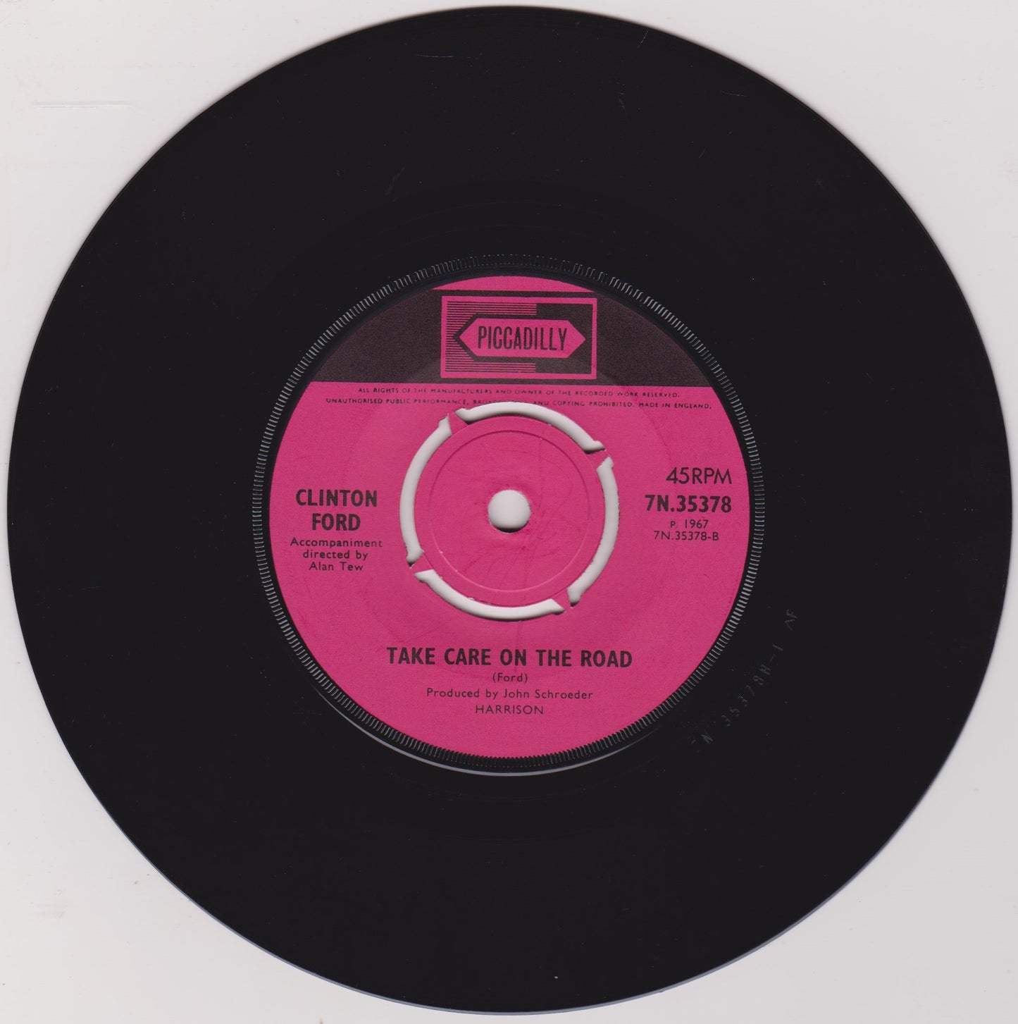 Clinton Ford ‎– This Song Is Just For You (Piccadilly 1967) 7" vinyl single VG/-