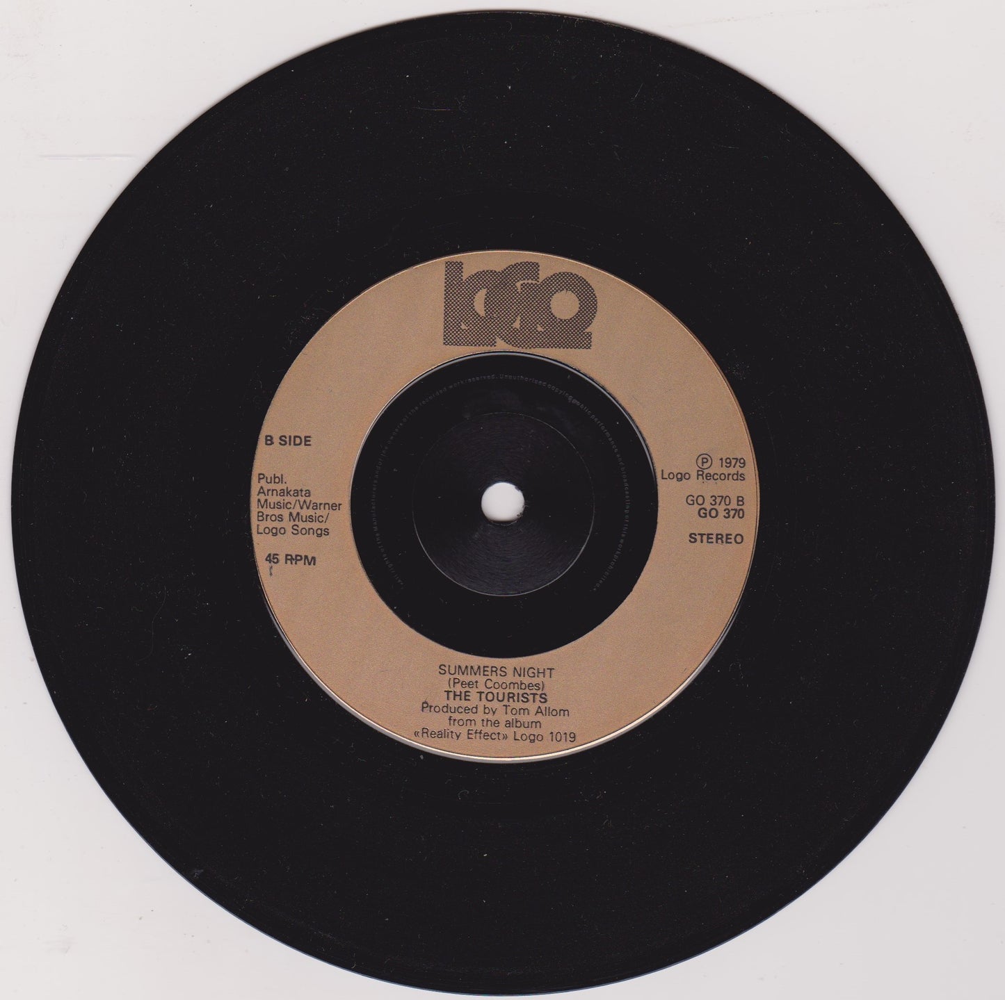 The Tourists ‎– I Only Want To Be With You (Logo 1979) 7" vinyl single VG/-