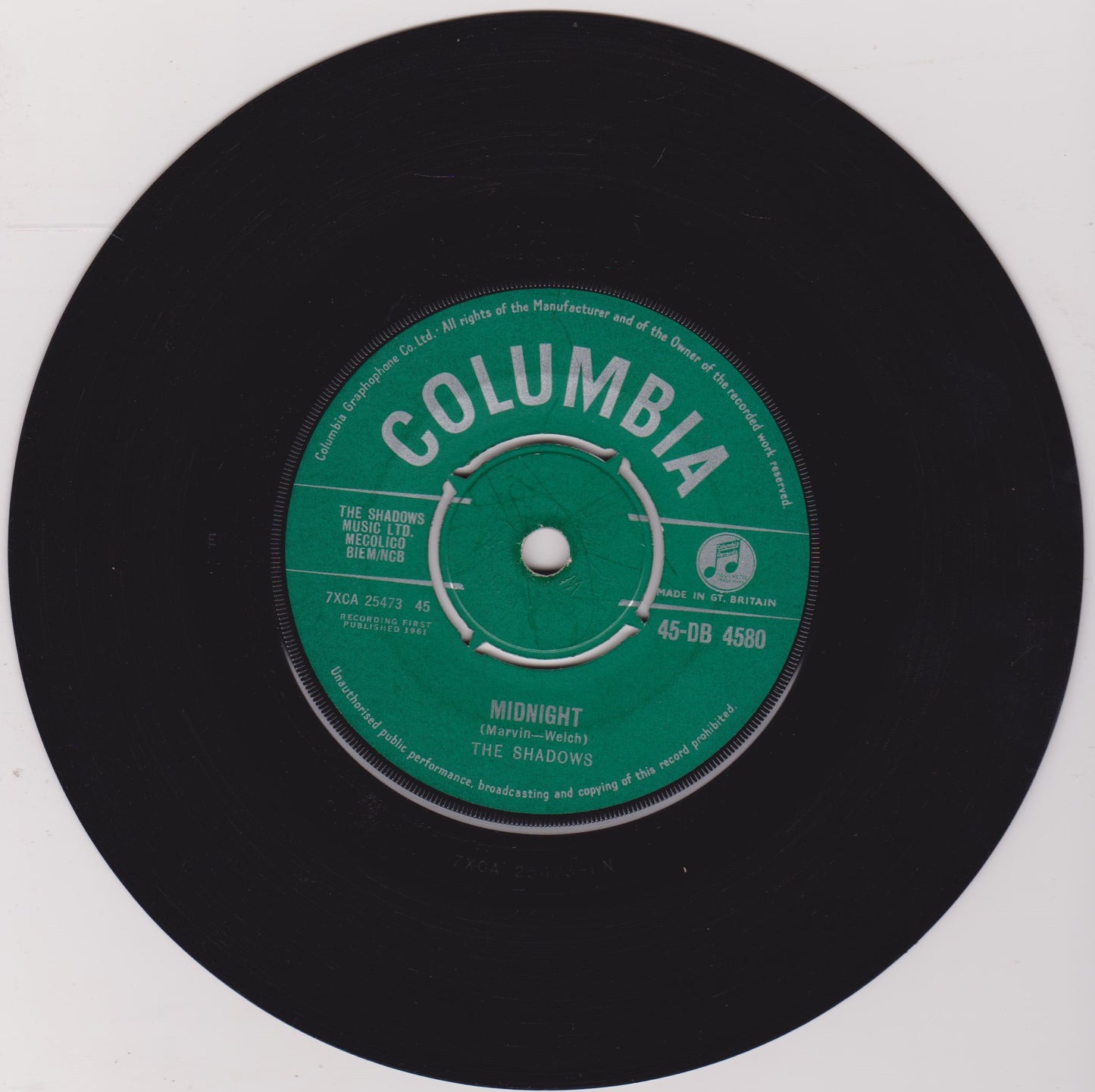 The Shadows - F. B. I. (Columbia 1961) 7" vinyl single VG/-