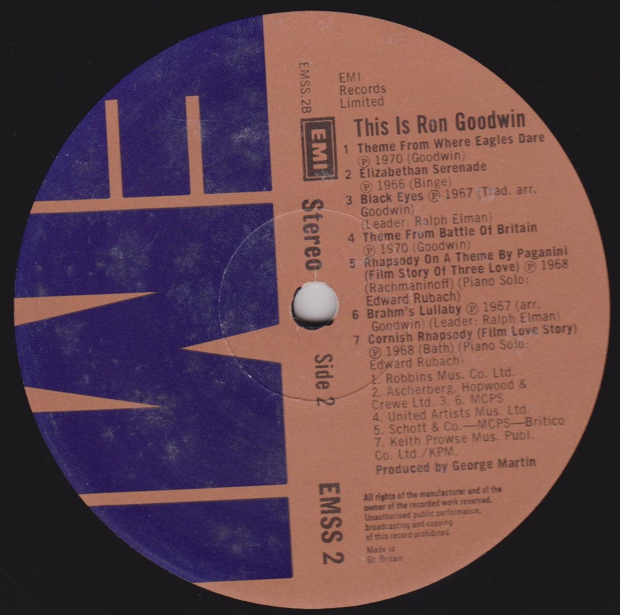 Ron Goodwin And His Orchestra ‎– This Is Ron Goodwin (EMI 1973) 12" vinyl LP VG/VG