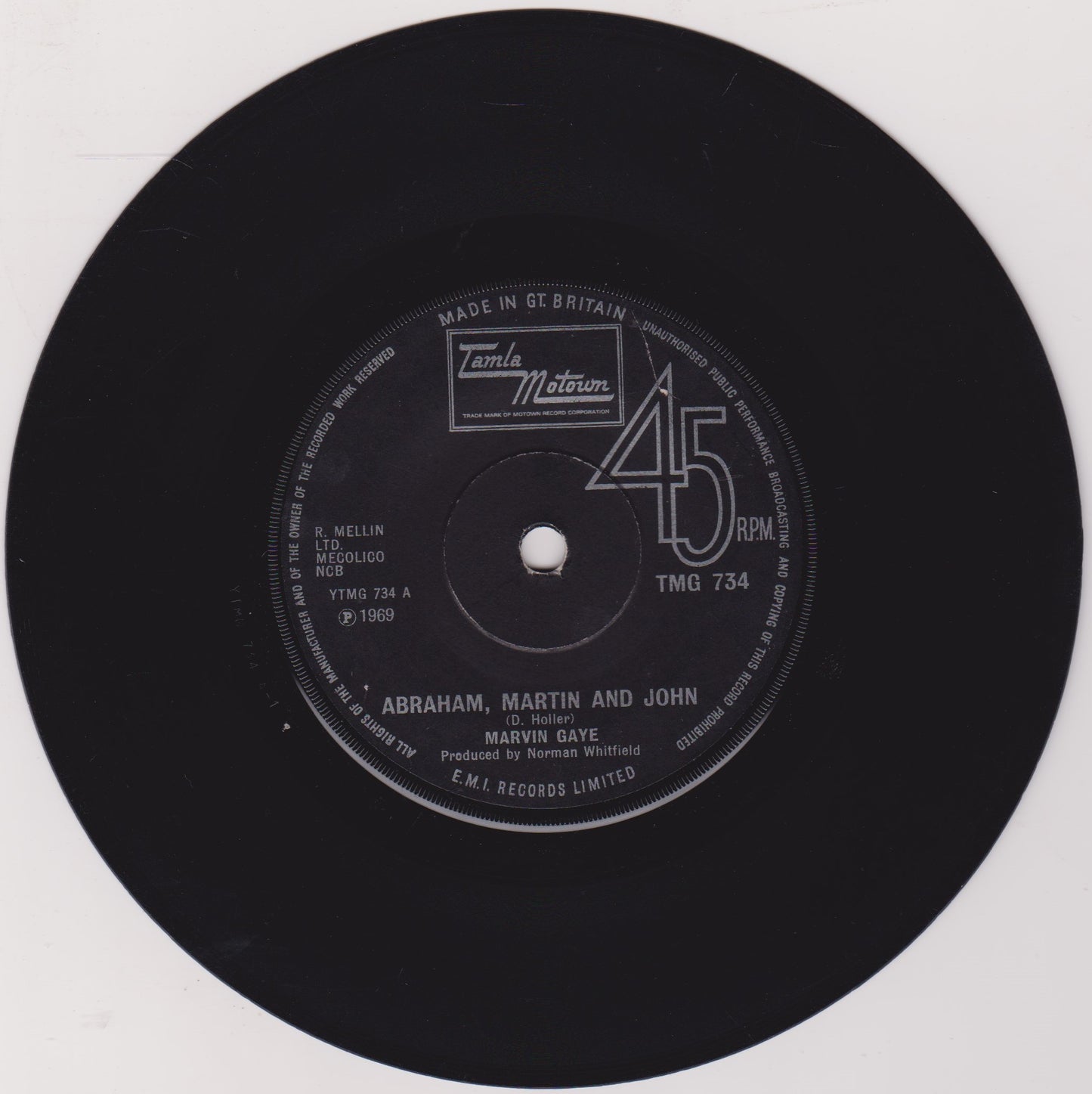 Marvin Gaye – Abraham, Martin And John (Tamla 1970) 7" vinyl single VG/-